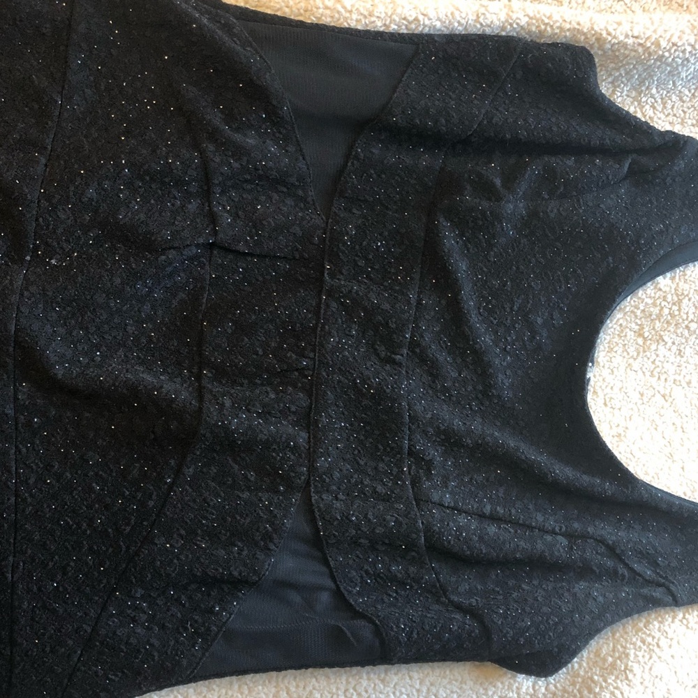 Crystal Doll Black Stretchy Sparkle Dress NWOT** - Picture 4 of 5